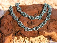 Aluminium schakelketting, 9x12mm, licht blauw
