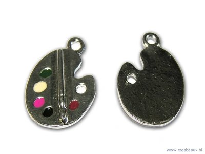 Schilderspalet, 29x19mm, zilverkleurig