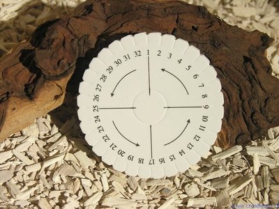 Kumihimo vlechtschijf rond, 10,5cm, wit