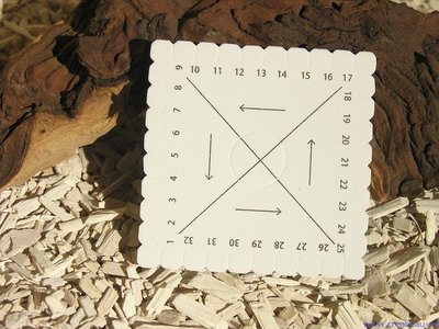 Kumihimo vlechtschijf vierkant, 10cm, wit