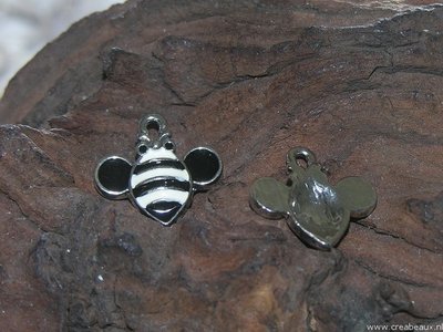 Bijtje met epoxy, 20x19mm, zwart-wit