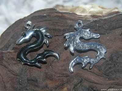 Draak, 32x28mm, zwart