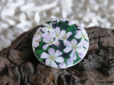 Hanger met bloemen, 50mm, groen-roze