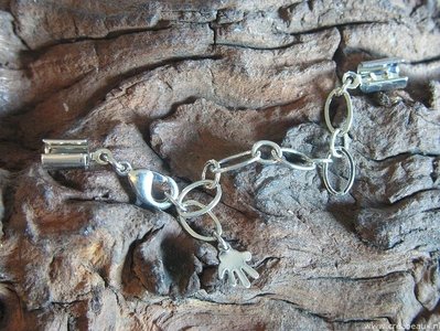 Verlengketting met handje, 83mm, nikkelkleur