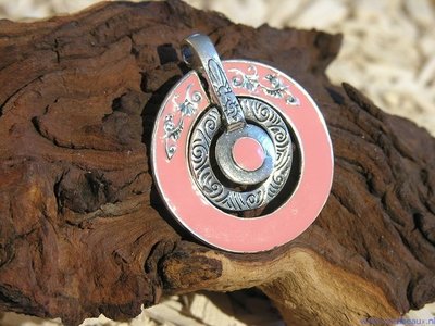 Hanger met 3 ringen, 53x60mm, roze