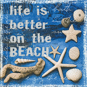 P+D servet Life is better at the beach, 33x33cm, design 200033