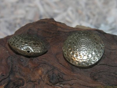 Kraal plat rond, 37x37mm, oud koperkleurig