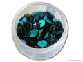 Pailletten rond, 6 mm. 500st. turquoise metallic