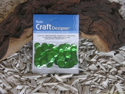 Pailletten rond, 10 mm. 200 st. groen