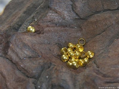 Knijpkralen, 3mm, goudkleur