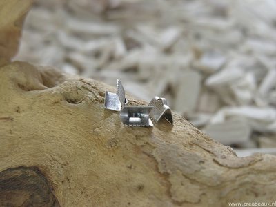 Leerklemmen, 10x7mm, oud zilverkleur
