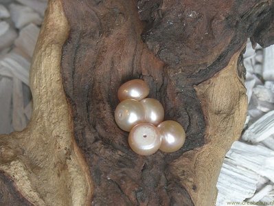 Zoetwaterparel met halfgeboord gat, 10x7mm, oudroze