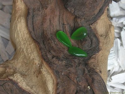 Plaksteen Cateye, 13x8mm, groen