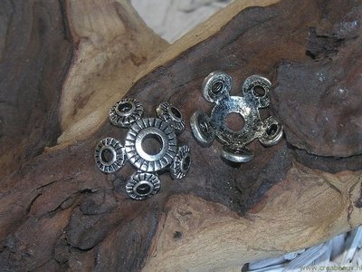 Kralenkapje, 22mm, zilverkleur