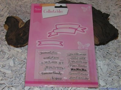 Marianne Design Collectable, COL1325, Banners en teksten Kerstmis