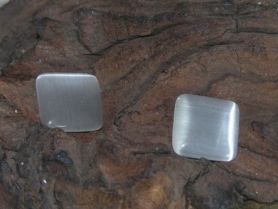 Plaksteen cateye, 14x14mm, wit