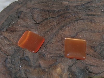 Plaksteen cateye, 14x14mm, oranje