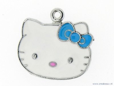 Hello Kitty, wit kopje met blauwe strik