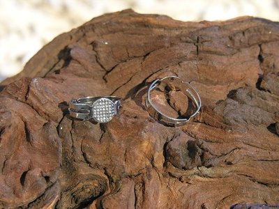 Vingerring voor 8mm plaksteen, zilverkleur