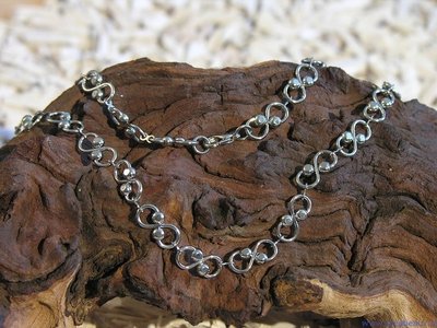 Ketting, 8x3mm, zilverkleur