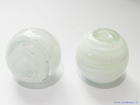 308969393 Murano rond, 24mm, transparant/wit