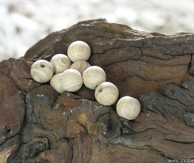 Blanke kraal, 10mm, naturel