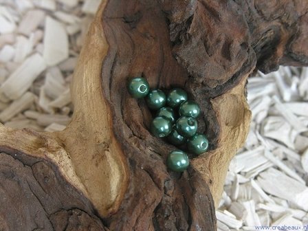 414127337 Parels, 08mm, donker groen