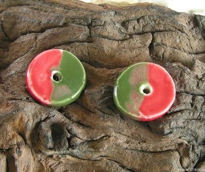 Discus, 22x4mm, rood-groen