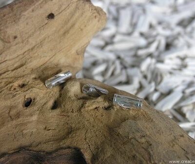 Buisje opengewerkt, 15x6mm, zilverkleur