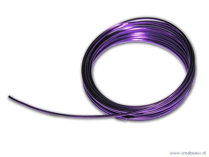 414123187 Aluminium draad rond, 2 mm, lila