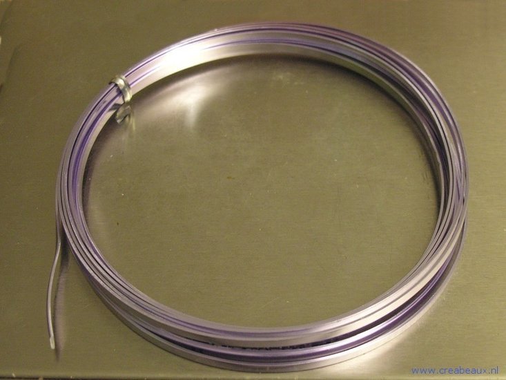 414133489 Aluminium draad plat 3,5×1 mm, zacht lila