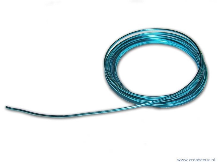 414133499 Aluminium draad rond, 2 mm, turquoise
