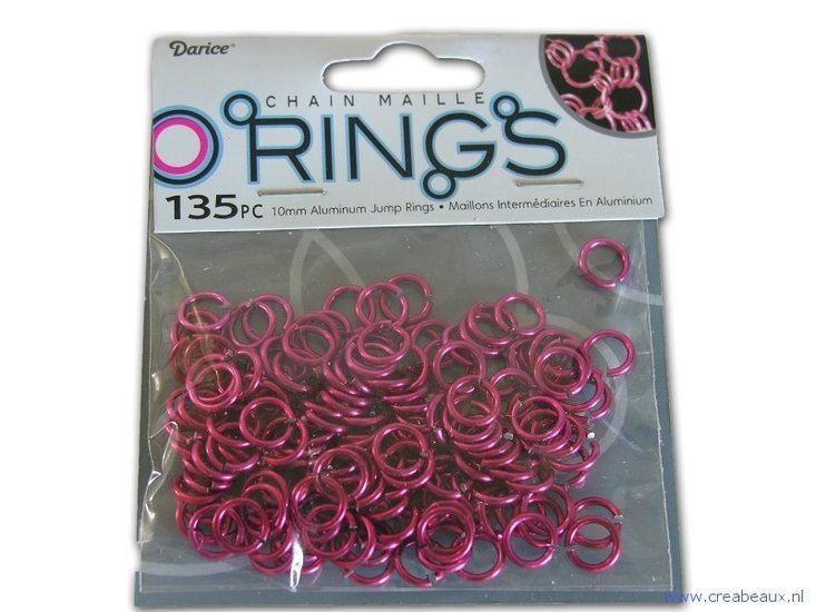 414133521 Chain Maille jump rings, 10mm, magenta